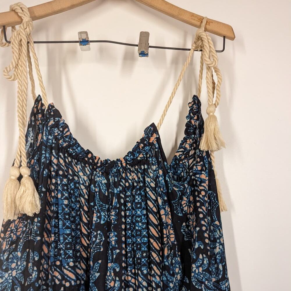 Ulla Johnson Navy Blue and Teal Floral Midi Dress great condition - Picture 4 of 10